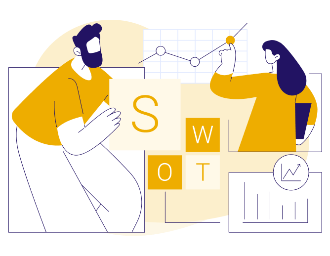 事業計画策定支援のイラストレーション