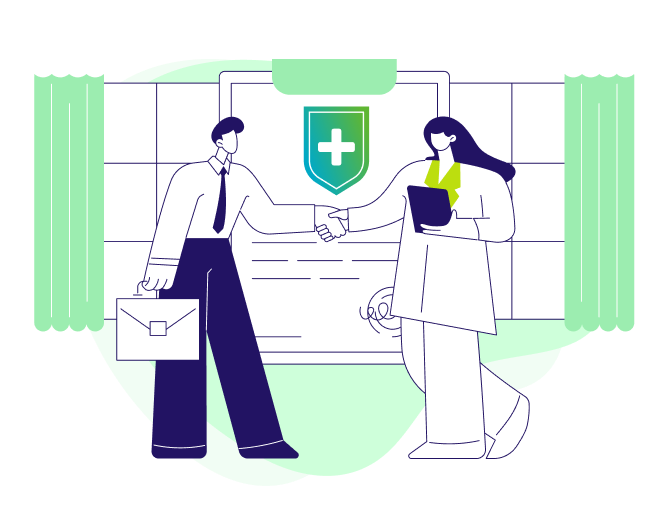 ヘルスケアの専門家による会計・税務サポートのイラストレーション